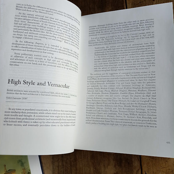 Sample text page from Far Microcosm set of Tasmanian architectural history