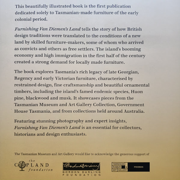 back cover from Furnishing Van Diemen's Land