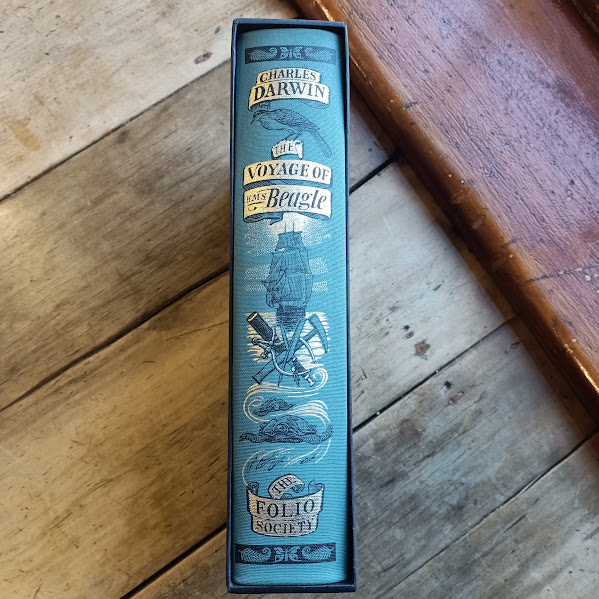 Folio Society Charles Darwin Voyage HMS Beagle spine