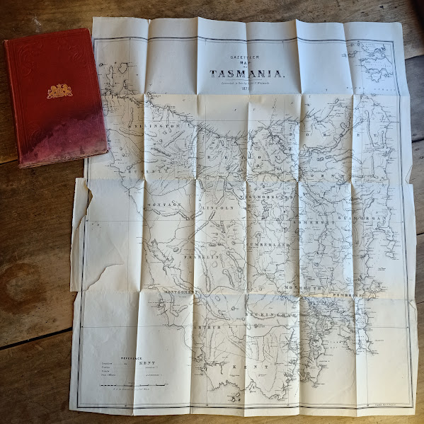 Bailliere's Tasmanian Gazetteer and Road Guide (1877) fold out map