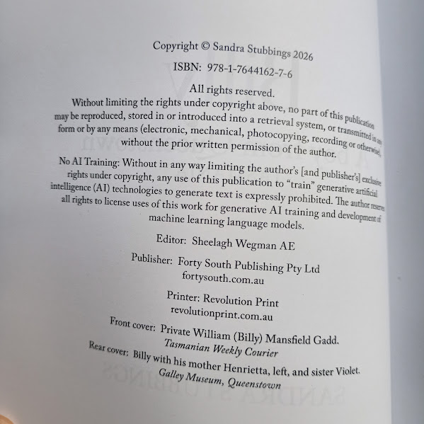 Billy Gadd Queenstown publication dates