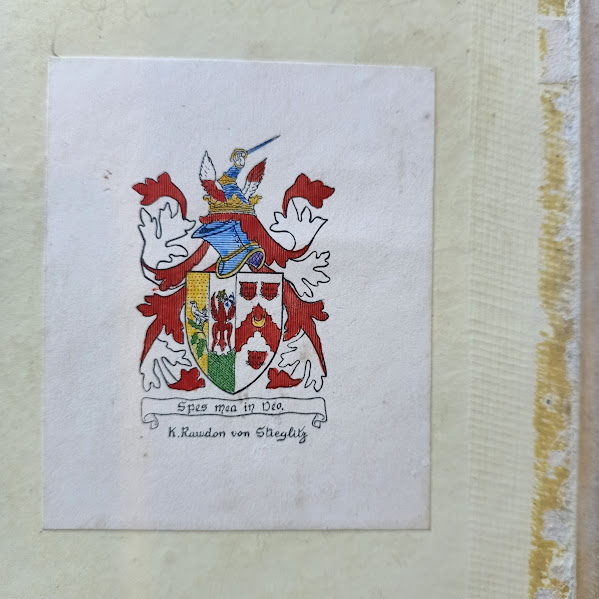 Karl Rawdon von Stieglitz personal bookplate inside The Cruise of the Beacon