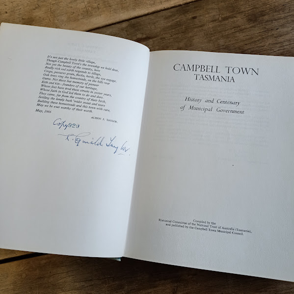 Campbell Town Tasmania history signature