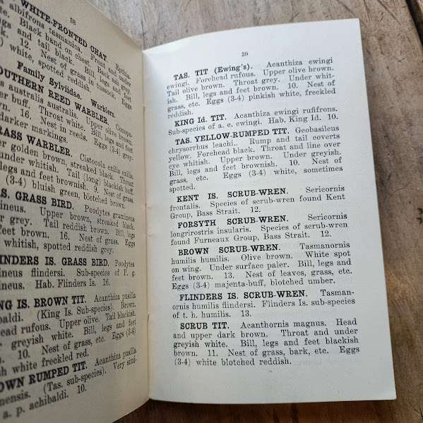 A Descriptive List of the Birds of Tasmania Clive Lord TFNC 1917 sample page