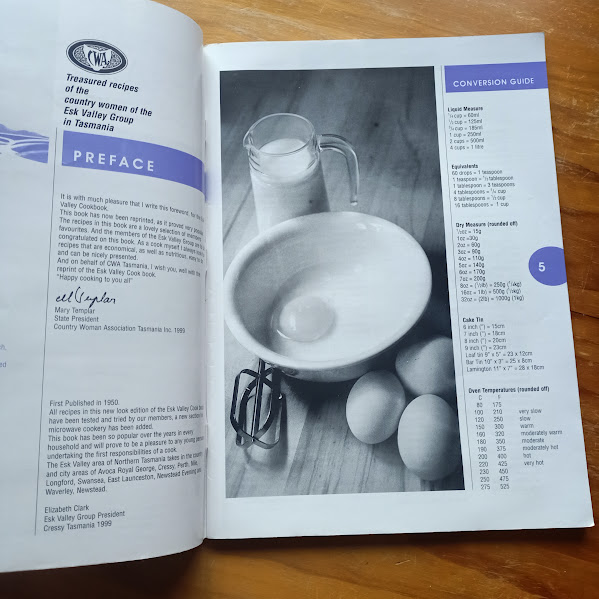 CWA Esk Valley Cookbook title page