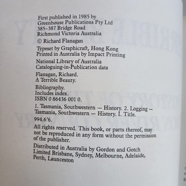 A Terrible Beauty publication details