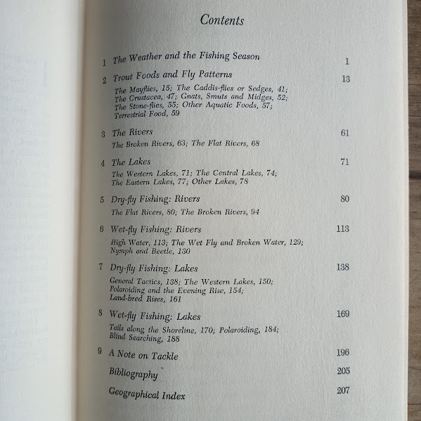 Fly-Fisher in Tasmania 1961 contents
