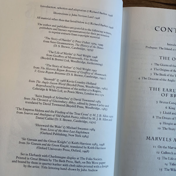 Folio Society British Myths Legends title page