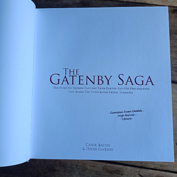 Gatenby Saga library stamped title page