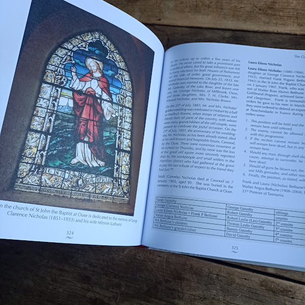 The Gatenby Saga sample page - stained glass