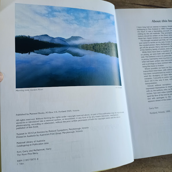 Huon Pine Story softcover titlepage