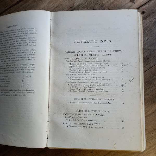 Handbook of the Birds of Tasmania and its dependencies contents