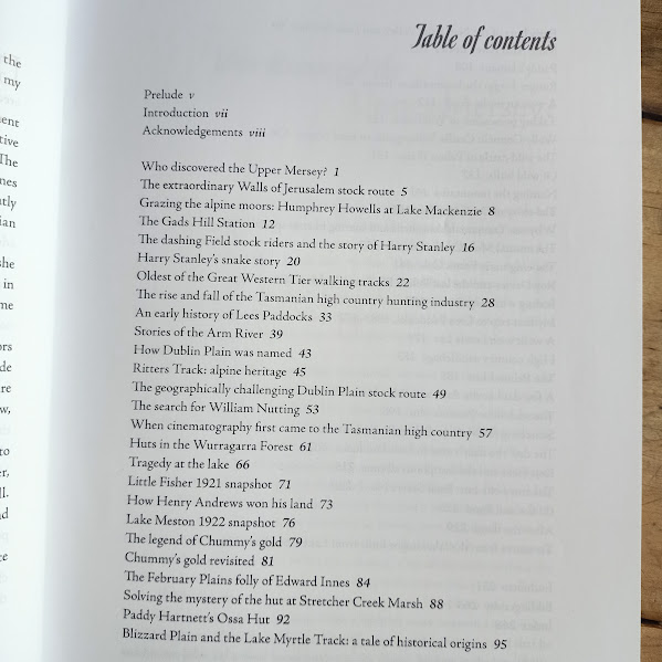 Mountain Stories Volume One contents page 1 of 2