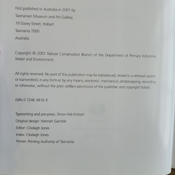 Tasmania's Offshore Islands seabirds and other features hardcover titlepage