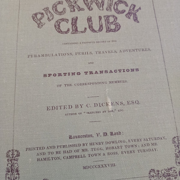 VDL Pickwick Papers front cover slub