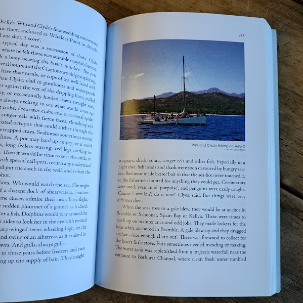 Win & Clyde softcover book worn sample page
