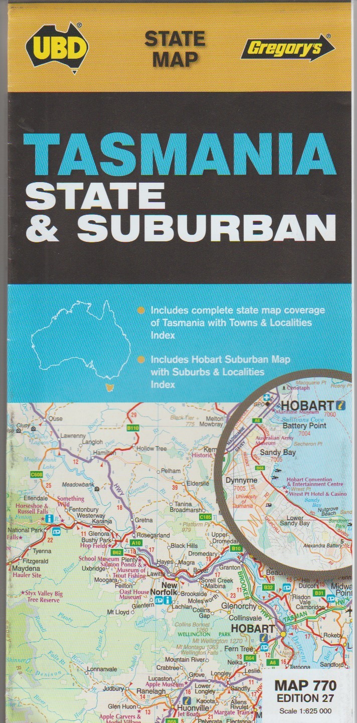 Tasmania State & Suburban Map Tasmania State & Suburban Map